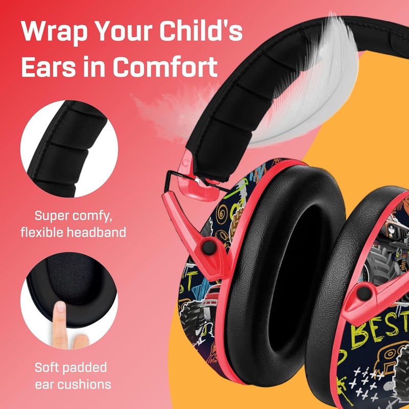 Vanderfields Hearing Protection Ear Muffs - Over 33 dB (2K Hz) Broad Noise Cancelling Sound Reduction Earmuffs for Kids 3-12 - Image 4